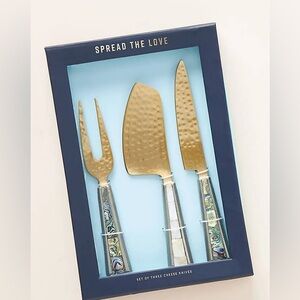 Anthropologie Arctic Twilight Cheese Knives Set Of 3